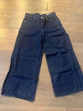 GAP Women's Wide-Leg Jeans in Dark Blue